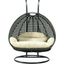 LeisureMod Taupe Wicker Hanging 2 person Egg Swing Chair