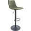 Leisuremod Tilbury Modern Adjustable Olive Green Bar Stool With Footrest And 360-Degree Swivel