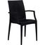LeisureMod Weave Black Mace Indoor Outdoor Arm Chair