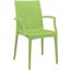 LeisureMod Weave Green Mace Indoor Outdoor Arm Chair