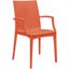 LeisureMod Weave Orange Mace Indoor Outdoor Arm Chair
