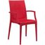 LeisureMod Weave Red Mace Indoor Outdoor Arm Chair