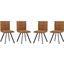 Leisuremod Wesley Modern Leather Dining Chair With Metal Legs Set Of 4 WC18BR4