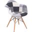 LeisureMod Willow Patchwork Fabric Eiffel Accent Chair