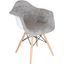 Leisuremod Willow Velvet Eiffel Wooden Base Accent Chair W24VGR