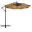 LeisureMod Willry Modern Outdoor 10 Ft Offset Cantilever Hanging Patio Umbrella With Solar Powered LED In Beige