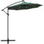 LeisureMod Willry Modern Outdoor 10 Ft Offset Cantilever Hanging Patio Umbrella With Solar Powered LED In Green