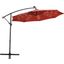 LeisureMod Willry Modern Outdoor 10 Ft Offset Cantilever Hanging Patio Umbrella With Solar Powered LED In Red