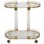 Lennon Bar Trolley In Clear And Brass