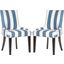 Lester Blue and White Awning Stripe Dining Chair with Nailhead Detail