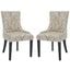 Lester Grey Zebra Dining Chair with Silver Nailhead Detail Set of 2