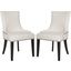 Lester White and Espresso Dining Chair with Brass Nailhead Detail