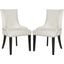 Lester White Leather Dining Chair with Silver Nailhead Detail Set of 2