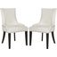 Lester White Leather Dining Chair with Silver Nailhead Detail