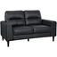 Lewes Leather Loveseat In Black