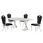 Lexim Faux Marble 5-Piece Dining Set In Black and Silver
