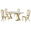 Lexim Faux Marble 5-Piece Dining Set In Cream and Gold