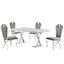 Lexim Faux Marble 5-Piece Dining Set In Gray and Silver