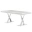 Lexim Faux Marble Cross Leg Dining Table In Silver