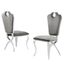 Lexim Gray Velvet Dining Chairs Set of 2 In Gray and Silver
