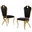 Lexim Velvet Dining Chairs Set of 2 In Black and Gold