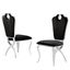 Lexim Velvet Dining Chairs Set of 2 In Black and Silver