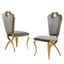 Lexim Velvet Dining Chairs Set of 2 In Gray and Gold