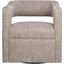 Lexy Modern Sculpted Curved Upholstered Swivel Accent Chair In Chocolate