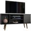 Liberty 53.14 Inch Mid-Century - Modern TV Stand With 5 Shelves And 1 Door In Black
