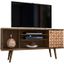 Liberty 53.14 Inch Mid-Century - Modern TV Stand With 5 Shelves And 1 Door In Rustic Brown And 3D Brown Prints