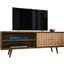 Liberty 62.99 Inch Mid-Century - Modern TV Stand With 3 Shelves And 2 Doors In Rustic Brown And 3D Brown Prints