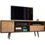 Liberty 70.86 Inch Mid-Century - Modern TV Stand With 4 Shelving Spaces And 1 Drawer In Rustic Brown And 3D Brown Prints