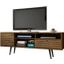 Liberty 70.86 Inch Mid-Century - Modern TV Stand With 4 Shelving Spaces And 1 Drawer In Rustic Brown With Solid Wood Legs