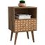 Liberty Mid-Century - Modern Nightstand 1.0 With 1 Cubby Space And 1 Drawer In Rustic Brown And 3D Brown Prints