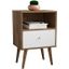 Liberty Mid-Century - Modern Nightstand 1.0 With 1 Cubby Space And 1 Drawer In Rustic Brown And White