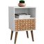 Liberty Mid-Century - Modern Nightstand 1.0 With 1 Cubby Space And 1 Drawer In White And 3D Brown Prints