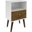 Liberty Mid-Century - Modern Nightstand 1.0 With 1 Cubby Space And 1 Drawer In White And Rustic Brown With Solid Wood Legs