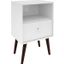 Liberty Mid-Century - Modern Nightstand 1.0 With 1 Cubby Space And 1 Drawer In White With Solid Wood Legs