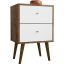 Liberty Mid-Century - Modern Nightstand 2.0 With 2 Full Extension Drawers In Rustic Brown And White