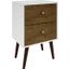 Liberty Mid-Century - Modern Nightstand 2.0 With 2 Full Extension Drawers In White And Rustic Brown With Solid Wood Legs