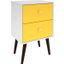 Liberty Mid-Century - Modern Nightstand 2.0 With 2 Full Extension Drawers In White And Yellow With Solid Wood Legs