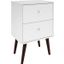 Liberty Mid-Century - Modern Nightstand 2.0 With 2 Full Extension Drawers In White With Solid Wood Legs