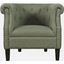 Lily Transitional Contemporary Upholstered Barrel Curved Back Accent Chair With Nailhead Trim In Sage