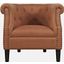 Lily Transitional Contemporary Upholstered Barrel Curved Back Accent Chair With Nailhead Trim In Spice