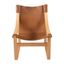 Lima Natural Leather Sling Accent Chair In Brown