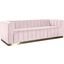 Limerock Pink Velvet Sofa