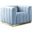 Limerock Sky Blue Velvet Chair