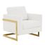 Lincoln Boucle Fabric Accent Armchair In White
