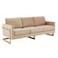 Lincoln Upholstered Velvet Sofa In Beige