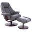 Lindley Recliner And Ottoman In Charcoal Air Leather
